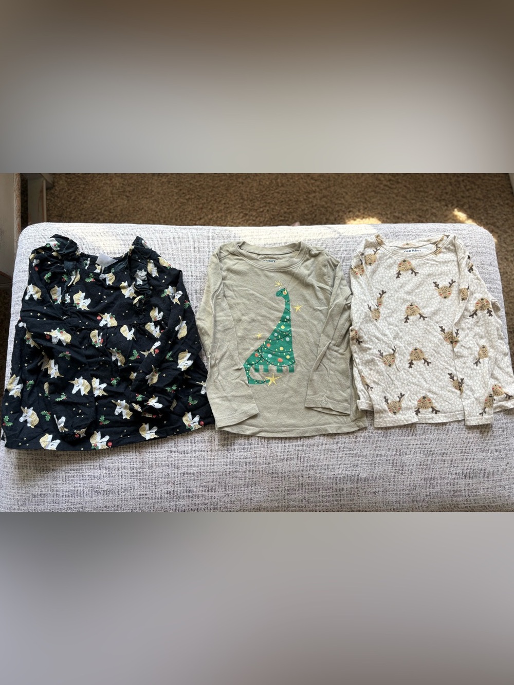 Bundle of 3 Long-Sleeve Tees. Holiday theme.